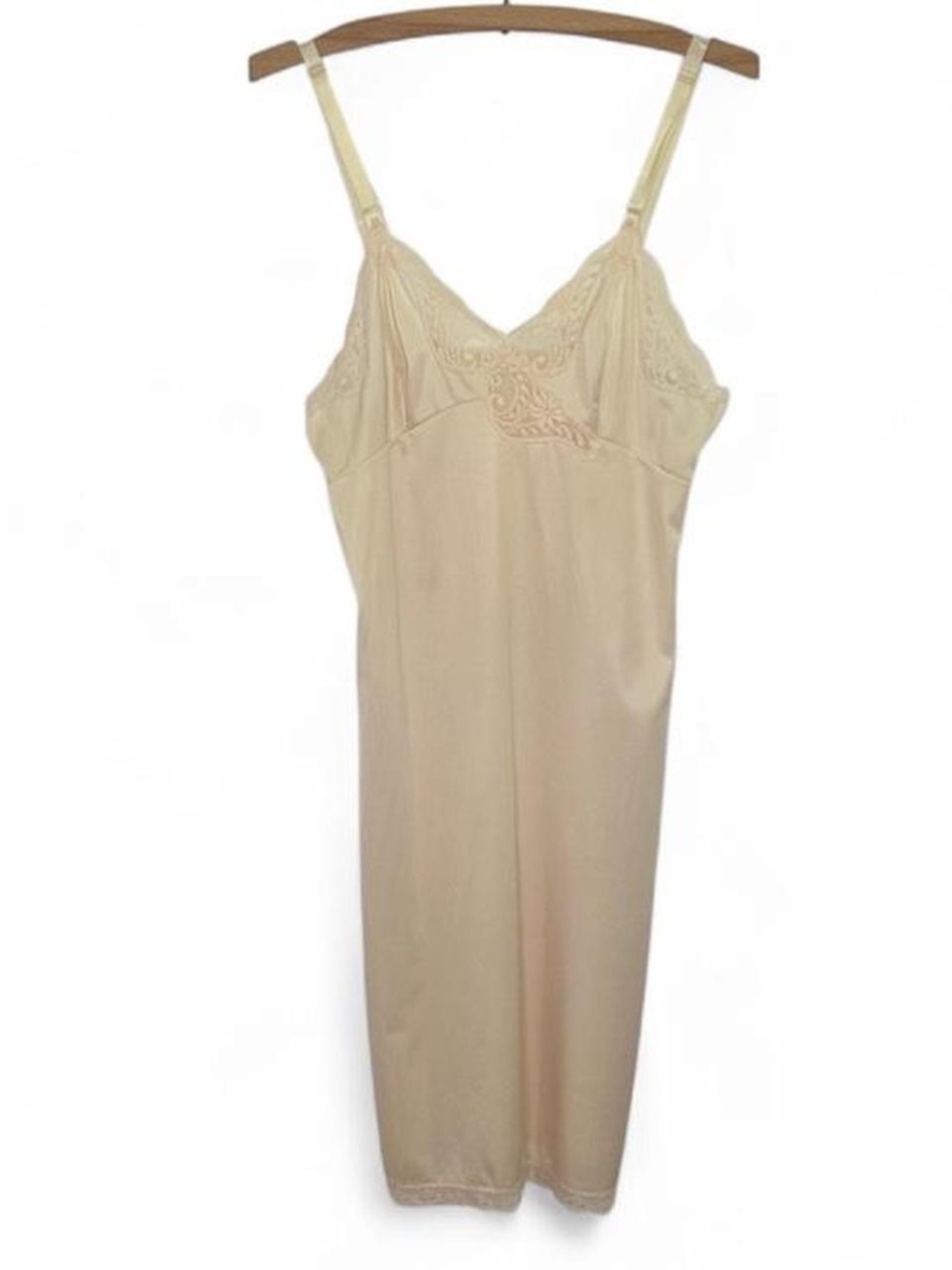 Vintage Komar Lace-Trimmed Full Slip | Cream/Champagne | Size 34 Average - Picture 1 of 5